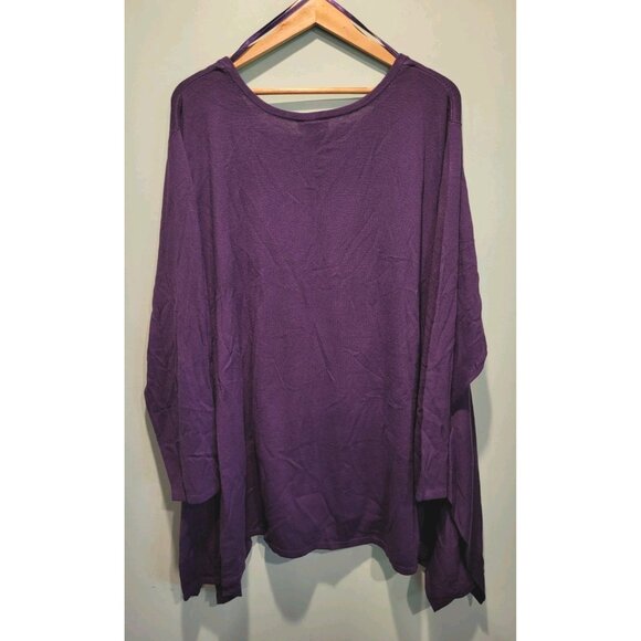New Catherines Purple Lightweight Asymmetrical V Neck Sweater Sz 5X - Picture 5 of 7